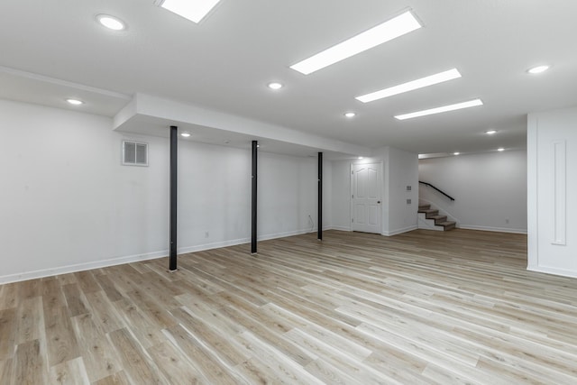 11216 Ooltewah Georgetown Rd, Georgetown, TN 37336 - finished basement featuring stairs, light wood-type flooring, and recessed lighting