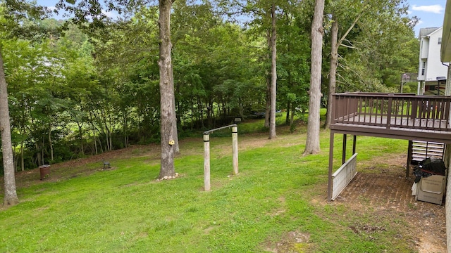 651 Howard Leonard Rd, Ringgold, GA 30736 - view of grassy yard with a wooden deck