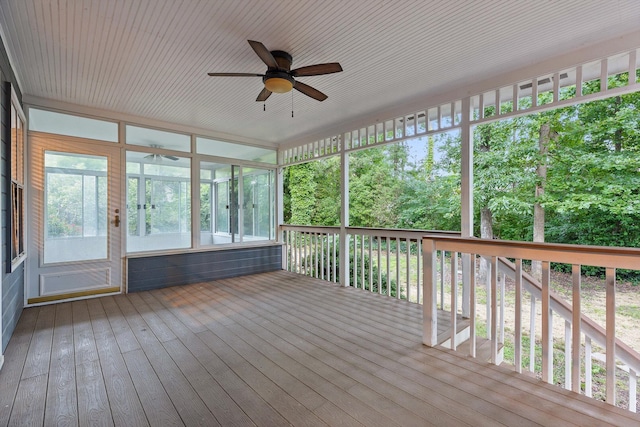 8512 Creek Stone Dr, Chattanooga, TN 37421 - unfurnished sunroom featuring ceiling fan