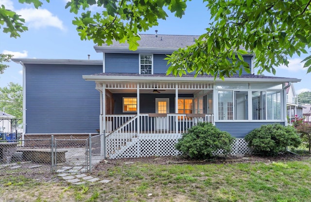 8512 Creek Stone Dr, Chattanooga, TN 37421 - view of front of house featuring ceiling fan and covered porch