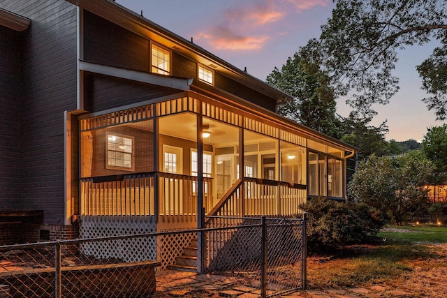 8512 Creek Stone Dr, Chattanooga, TN 37421 - rear view of house with a sunroom