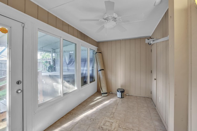 1259 Leaside Ln, Hixson, TN 37343 - unfurnished sunroom with ceiling fan and plenty of natural light