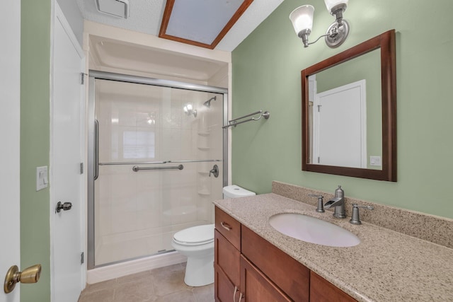 1259 Leaside Ln, Hixson, TN 37343 - full bath featuring vanity, a stall shower, and tile patterned floors