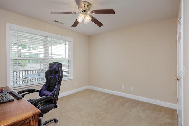 750 Windrush Loop, Chattanooga, TN 37421 - home office with light carpet and ceiling fan