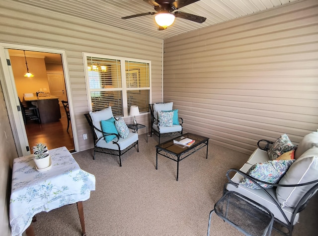 179 Trade Wind Dr, Fort Oglethorpe, GA 30742 - sunroom with ceiling fan