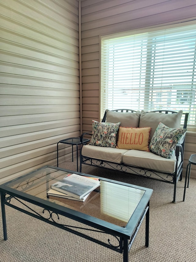 179 Trade Wind Dr, Fort Oglethorpe, GA 30742 - living room with wood walls and carpet