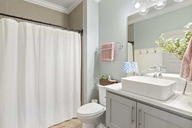 3528 Morning Dew Cv, Apison, TN 37302 - full bath with ornamental molding, vanity, and curtained shower