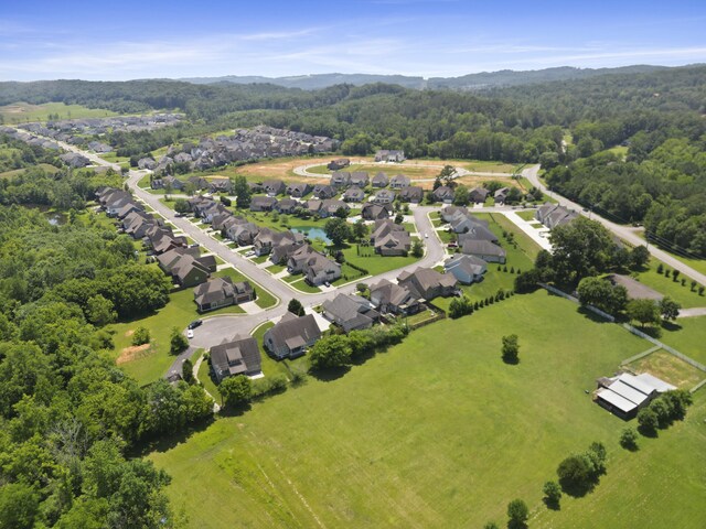 3528 Morning Dew Cv, Apison, TN 37302 - aerial view of residential area featuring a forest and a mountainous background