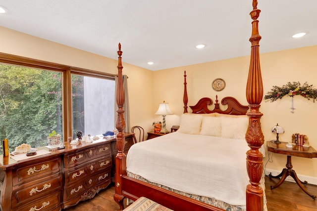 401 Mcfarland Rd Unit 3, Lookout Mountain, GA 30750 - bedroom with dark wood finished floors and recessed lighting