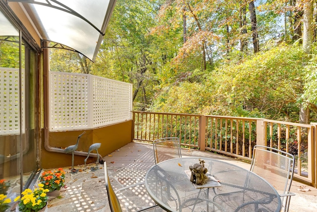 401 Mcfarland Rd Unit 3, Lookout Mountain, GA 30750 - view of patio with outdoor dining space and a wooden deck