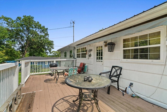 1339 Cloverdale Cir, Hixson, TN 37343 - wooden deck with outdoor dining area