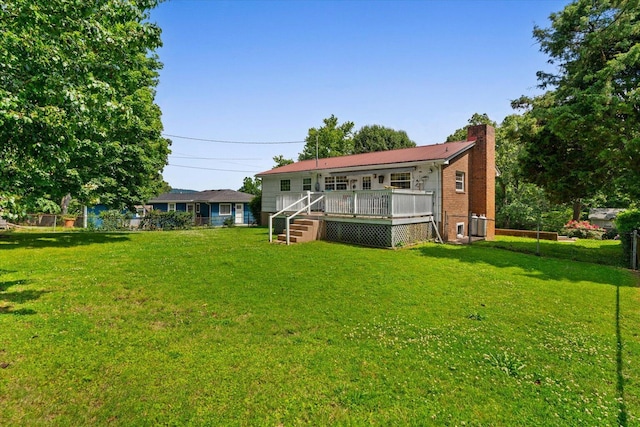 1339 Cloverdale Cir, Hixson, TN 37343 - rear view of property featuring a chimney and a deck