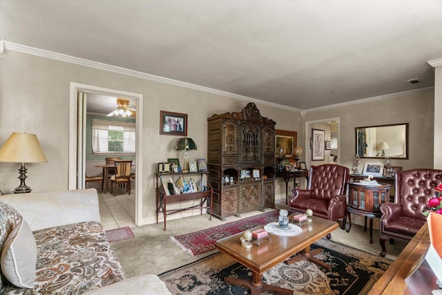 1339 Cloverdale Cir, Hixson, TN 37343 - living room with ornamental molding and carpet