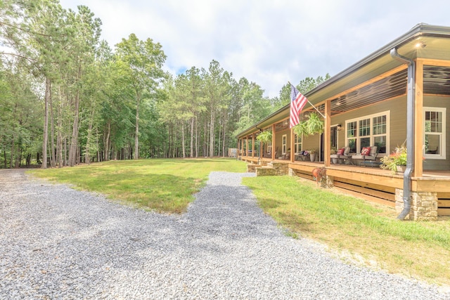 508 Chattanooga Rd, Cohutta, GA 30710 - view of green lawn with a wooded view