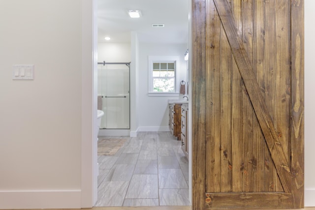 508 Chattanooga Rd, Cohutta, GA 30710 - full bath with a shower stall, vanity, and recessed lighting