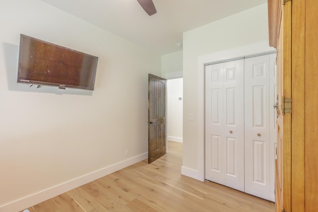 508 Chattanooga Rd, Cohutta, GA 30710 - unfurnished bedroom featuring light wood-style flooring, a closet, and ceiling fan