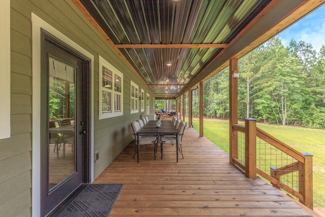 508 Chattanooga Rd, Cohutta, GA 30710 - wooden terrace with a yard and outdoor dining space