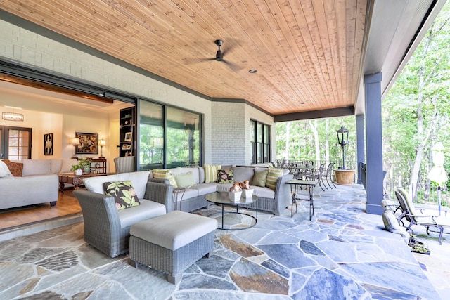 179 Rushing Water Trl, Rising Fawn, GA 30738 - view of patio featuring an outdoor hangout area and a ceiling fan