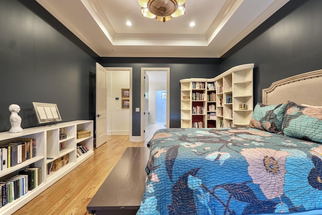 179 Rushing Water Trl, Rising Fawn, GA 30738 - bedroom with a raised ceiling, wood finished floors, and crown molding