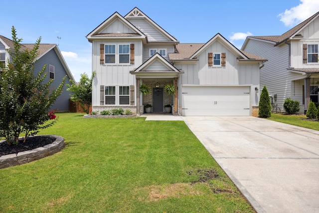 8517 Kensley Ln, Hixson, TN 37343 - craftsman-style home with board and batten siding, concrete driveway, and a front yard