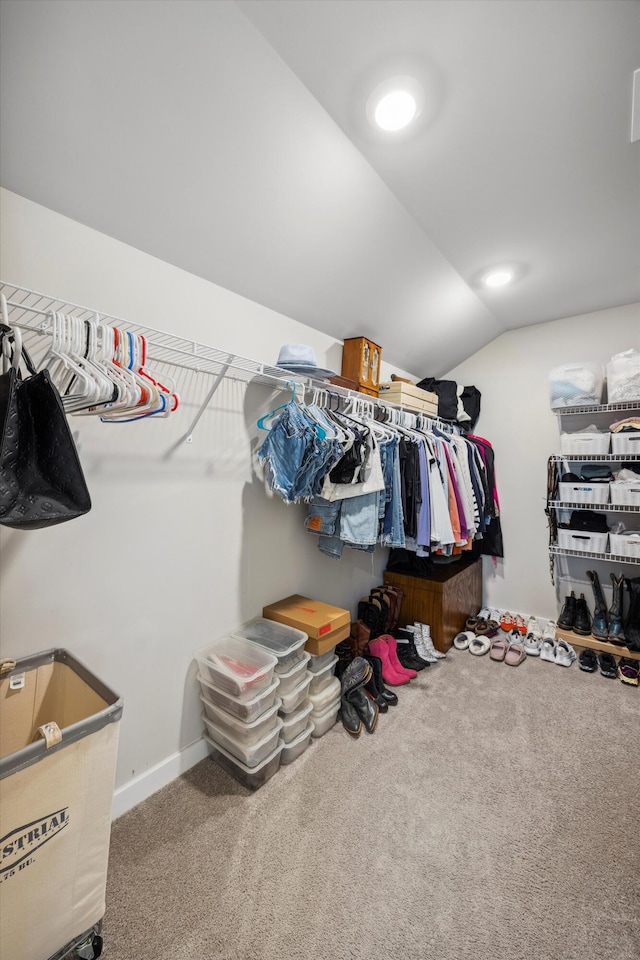 8517 Kensley Ln, Hixson, TN 37343 - spacious closet with carpet flooring and vaulted ceiling
