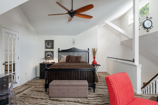8223 Snow Hill Rd, Ooltewah, TN 37363 - bedroom with vaulted ceiling and ceiling fan