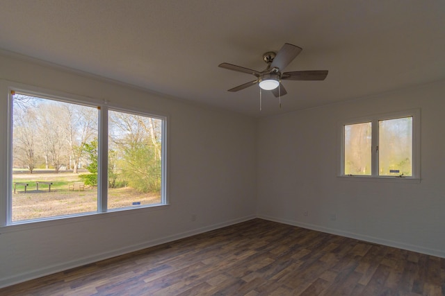 136 Cochran Dr NE, Dalton, GA 30721 - spare room with ornamental molding, dark wood finished floors, and a ceiling fan