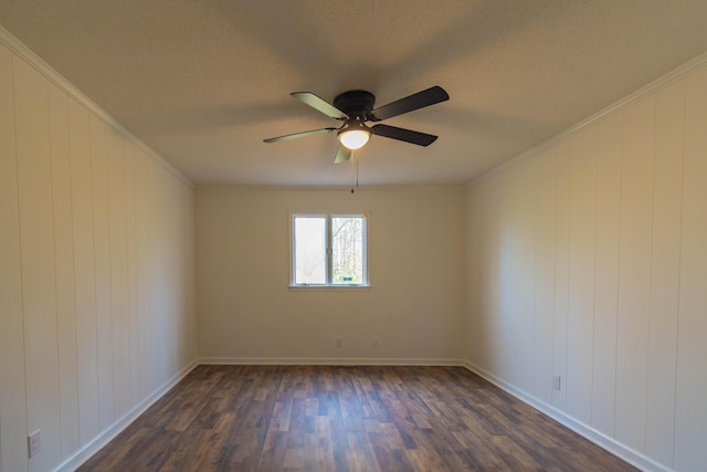 136 Cochran Dr NE, Dalton, GA 30721 - unfurnished room with dark wood-style floors, ceiling fan, and ornamental molding