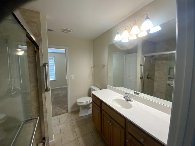 904 Cedar Creek Dr, Rossville, GA 30741 - bathroom with vanity, a stall shower, and tile patterned floors