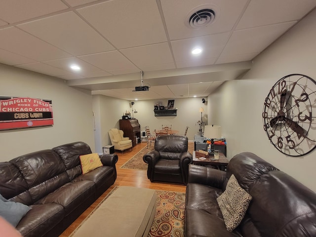 458 Fieldstone Dr, Ringgold, GA 30736 - living area with a paneled ceiling, wood finished floors, and recessed lighting