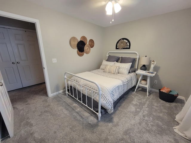 458 Fieldstone Dr, Ringgold, GA 30736 - carpeted bedroom featuring baseboards and ceiling fan