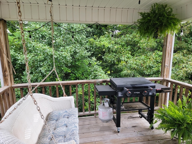 458 Fieldstone Dr, Ringgold, GA 30736 - wooden deck with area for grilling