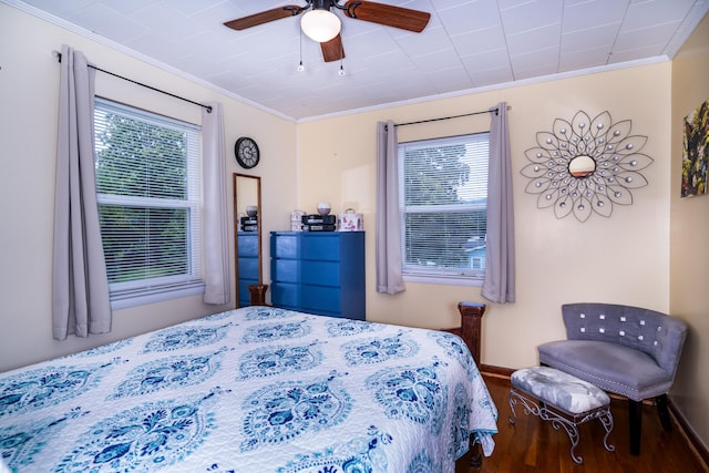 311 Birchwood St, Pikeville, TN 37367 - bedroom featuring ornamental molding, wood finished floors, and a ceiling fan