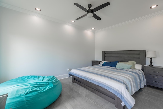 1524 Green Pond Rd, Soddy Daisy, TN 37379 - bedroom with ornamental molding, recessed lighting, and a ceiling fan