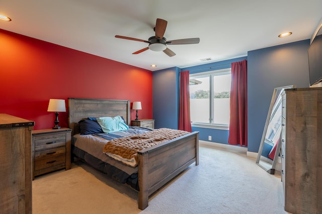 1524 Green Pond Rd, Soddy Daisy, TN 37379 - carpeted bedroom featuring recessed lighting and a ceiling fan