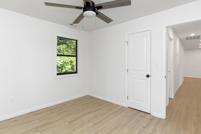 4217 W Rd, Signal Mountain, TN 37377 - unfurnished bedroom with light wood-type flooring, recessed lighting, and ceiling fan