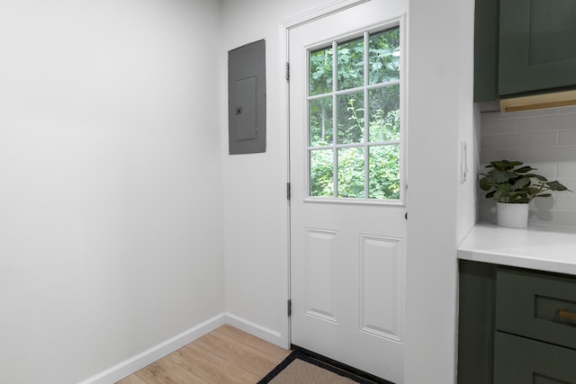 4217 W Rd, Signal Mountain, TN 37377 - doorway with electric panel, plenty of natural light, and light wood-style flooring