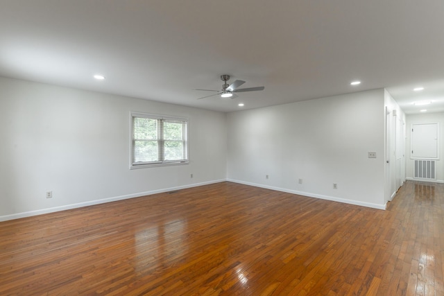 711 2nd St, South Pittsburg, TN 37380 - unfurnished room with ceiling fan, wood-type flooring, and recessed lighting