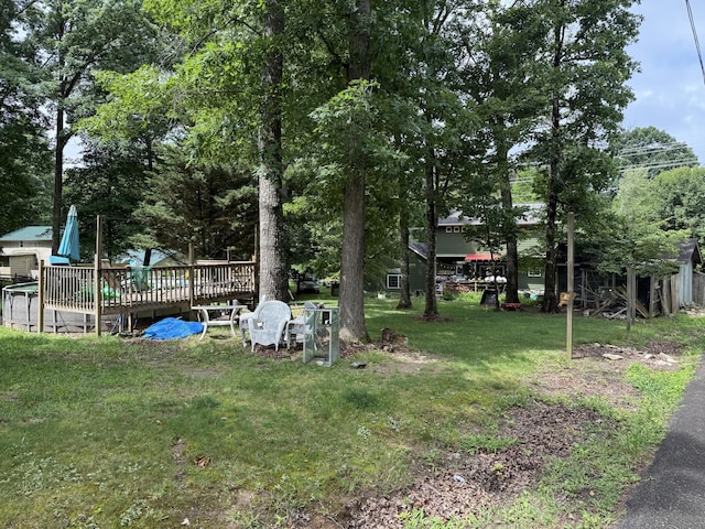 5492 Henson Gap Rd, Dunlap, TN 37327 - view of green lawn featuring a deck