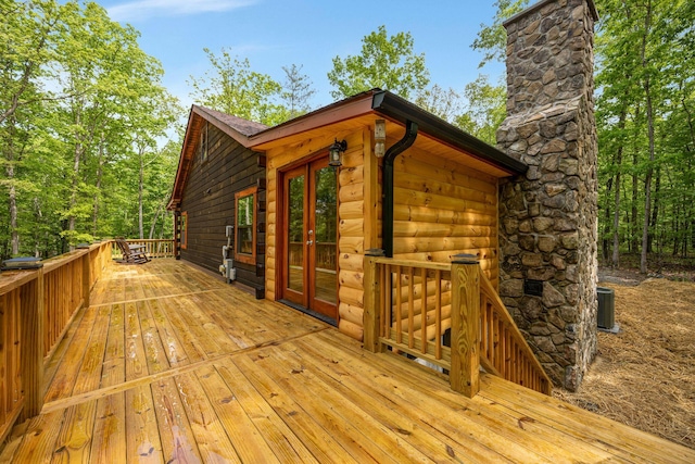 1590 Jackson Point Rd, Sewanee, TN 37375 - wooden terrace with french doors
