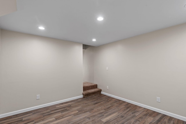 4838 Glenmar Cir, Chattanooga, TN 37416 - finished basement featuring wood finished floors, stairs, and recessed lighting