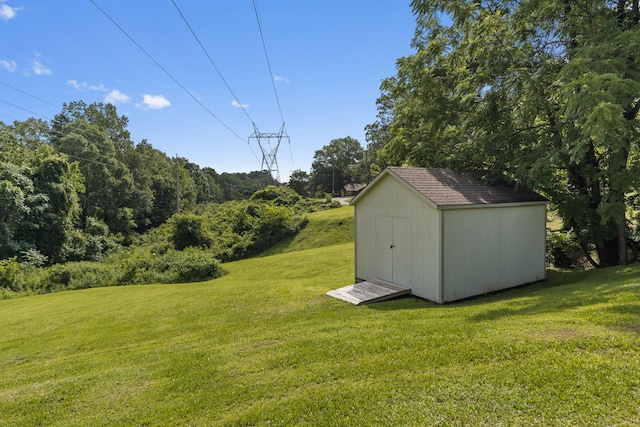 4838 Glenmar Cir, Chattanooga, TN 37416 - view of grassy yard featuring a storage shed