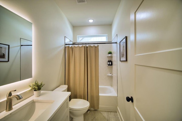 824 Lower Mill Rd, Hixson, TN 37343 - bathroom featuring vanity, shower / bathtub combination with curtain, and tile patterned floors