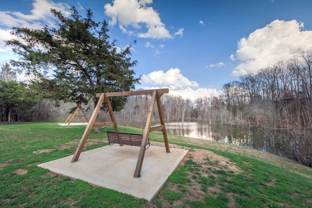 8257 Tiber Rd, Chattanooga, TN 37421 - view of green lawn with a water view and a playground