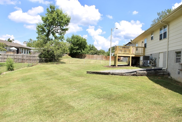 8257 Tiber Rd, Chattanooga, TN 37421 - fenced backyard featuring a wooden deck and stairs