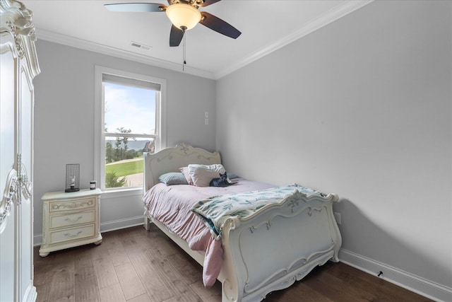 853 Dedmon Rd, Ringgold, GA 30736 - bedroom featuring wood finished floors, crown molding, and ceiling fan
