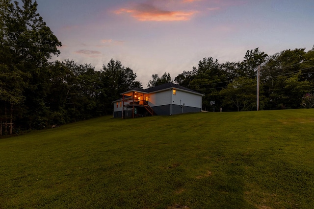 111 Oak Meadow Dr, Dunlap, TN 37327 - yard at dusk with a yard and stairway