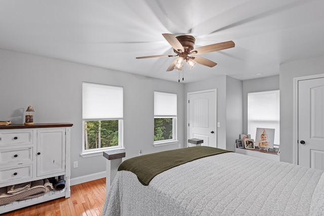 111 Oak Meadow Dr, Dunlap, TN 37327 - bedroom with two closets, light wood-type flooring, and ceiling fan
