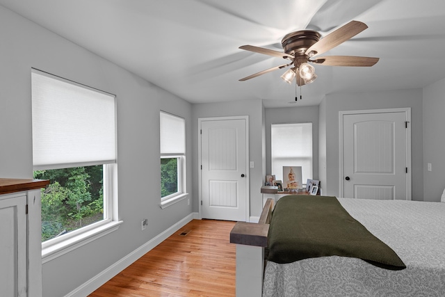 111 Oak Meadow Dr, Dunlap, TN 37327 - bedroom featuring light wood-style flooring, two closets, and a ceiling fan