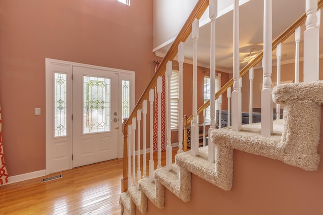 199 Falcons View Dr, Ringgold, GA 30736 - foyer featuring stairway and hardwood / wood-style flooring